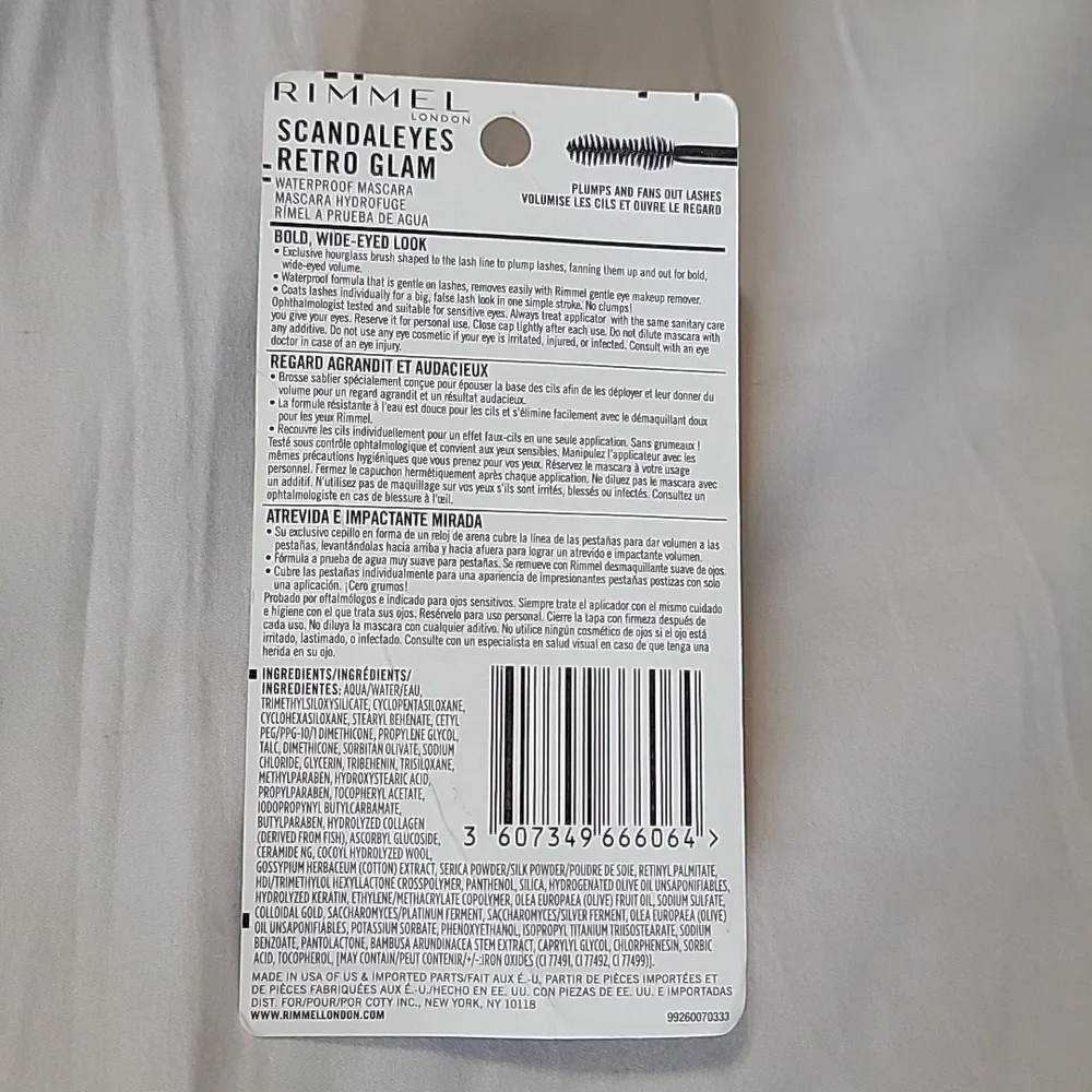 🌟Rimmel London Scandaleyes Retro Glam Mascara, waterproof, black 001
